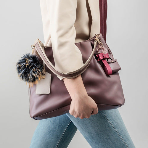 Charm per borsa fiocco in ecopelle