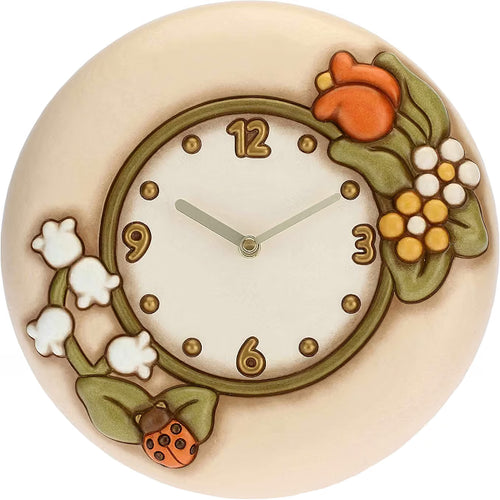 Orologio da parete Country con coccinella portafortuna