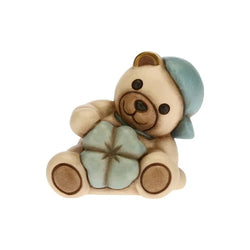 Teddy con quadrifoglio portafortuna blu