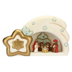 Mini Presepe con stella cometa in ceramica