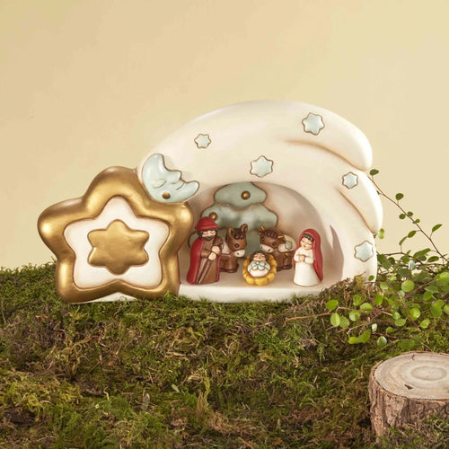 Mini Presepe con stella cometa in ceramica
