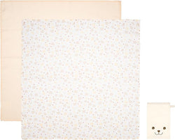 Set bagno mussole e guanto con cestino