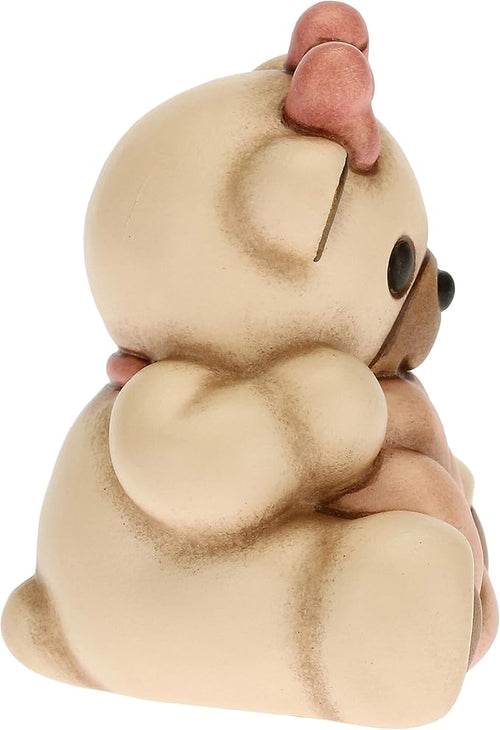 Teddy con quadrifoglio portafortuna rosa