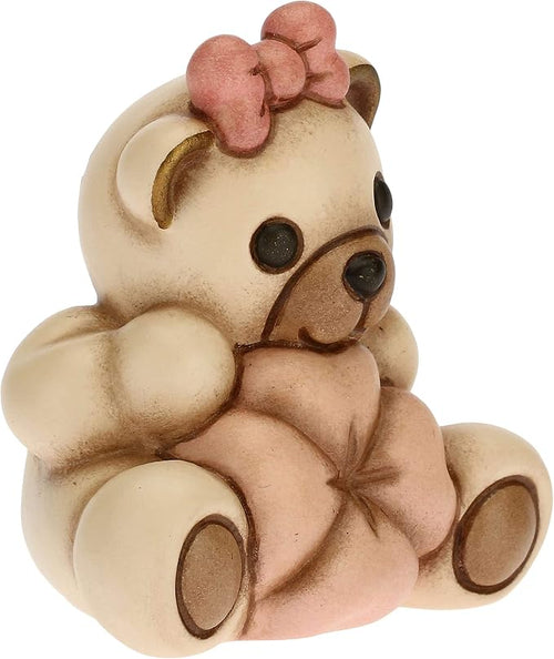 Teddy con quadrifoglio portafortuna rosa