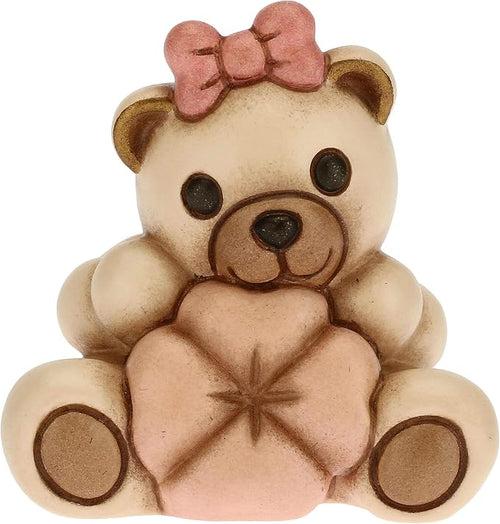 Teddy con quadrifoglio portafortuna rosa
