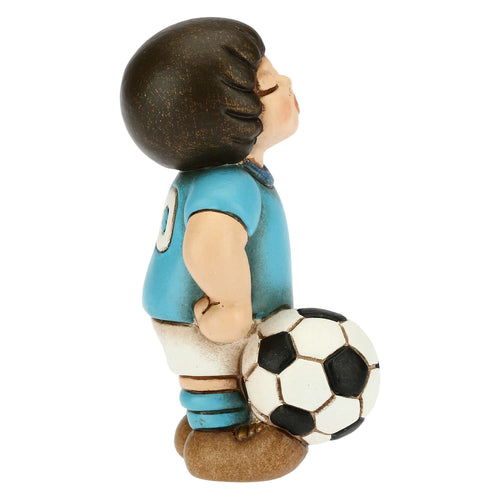 Bimbo calciatore azzurro bianco piccolo