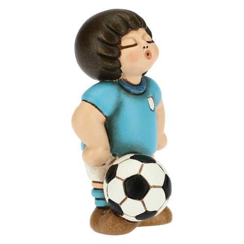 Bimbo calciatore azzurro bianco piccolo