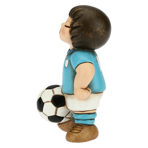 Bimbo calciatore azzurro bianco piccolo