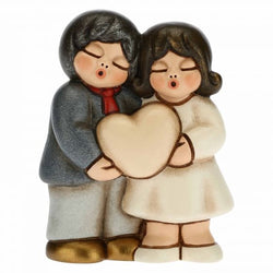 Coppia sposini anniversario con cuore personalizzabile
