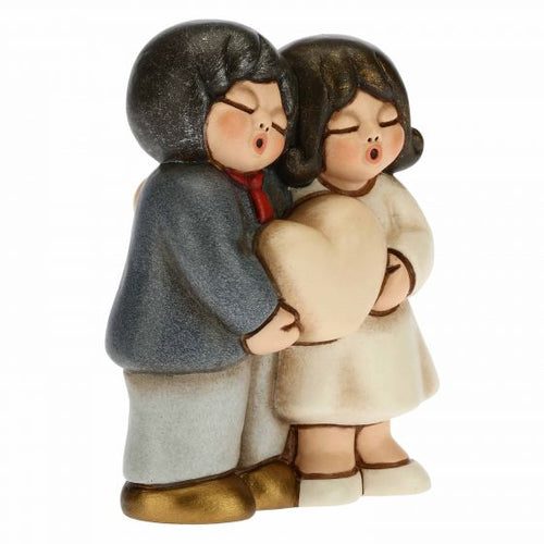 Coppia sposini anniversario con cuore personalizzabile