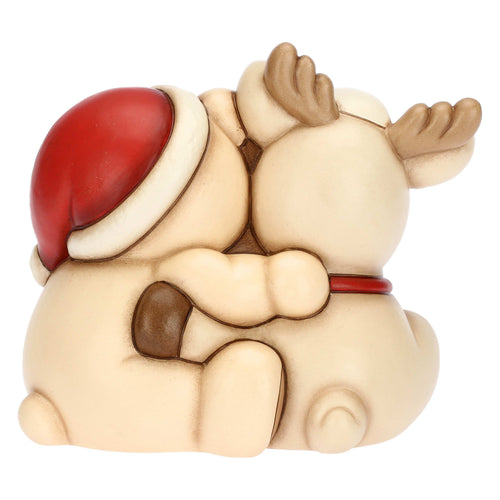 Coppia Teddy e Renna Robin abbracciati in ceramica - THUN F3318A82