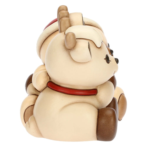 Coppia Teddy e Renna Robin abbracciati in ceramica