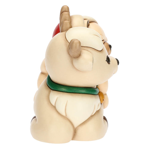 Teddy a cavallo della Renna Robin in ceramica, medio