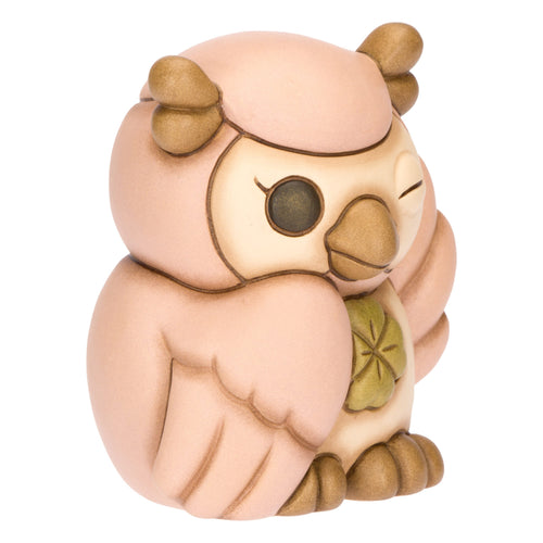 Gufo con Quadrifoglio rosa - THUN F3332C90