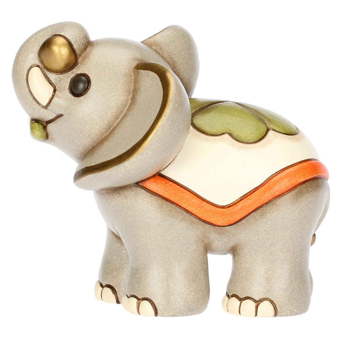 Elefante Elly con fiore in ceramica, medio