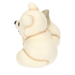 Coppia volpe bianca Perla con la sua mamma in ceramica Inverno Incantato, grande
