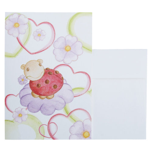Biglietto d'auguri coccinella portafortuna