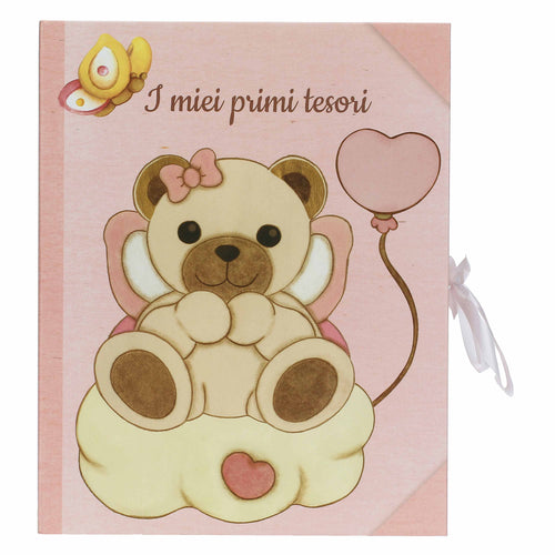 Scatola ricordi rosa con Teddy