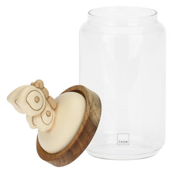 Barattolo in vetro con coperchio in legno Elegance, grande