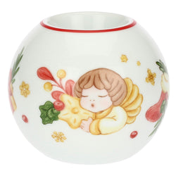 Porta tea-light a forma di pallina di Natale in porcellana Sorprese di Natale