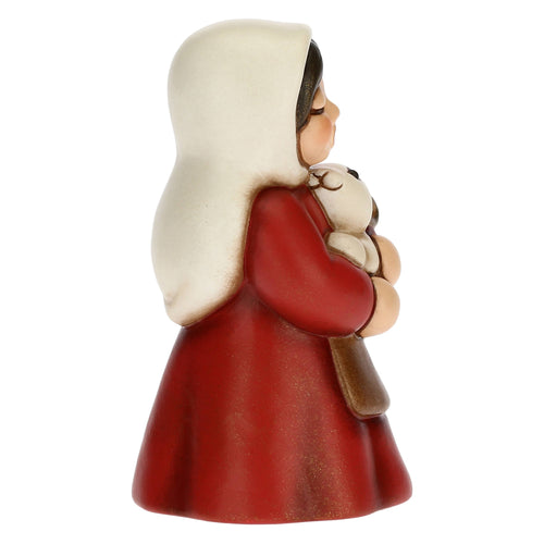 Contadina con coniglio Presepe Classico rosso