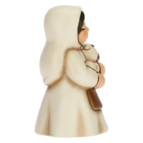 Contadina con coniglio Presepe Classico bianco