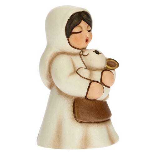 Contadina con coniglio Presepe Classico bianco