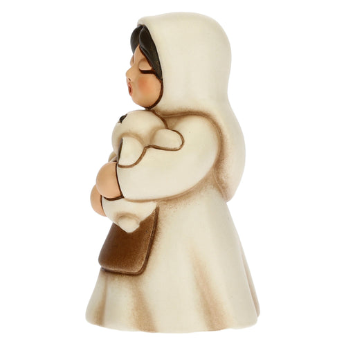 Contadina con coniglio Presepe Classico bianco