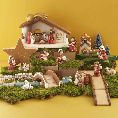 Contadina con coniglio Presepe Classico bianco