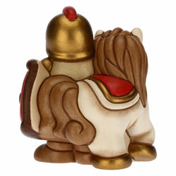 Soldato con cavallo Presepe Classico rosso