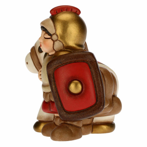 Soldato con cavallo Presepe Classico rosso