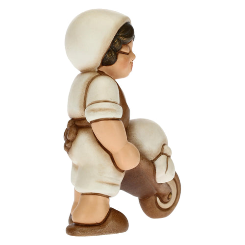 Mugnaio con carriola Presepe Classico bianco