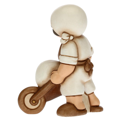 Mugnaio con carriola Presepe Classico bianco
