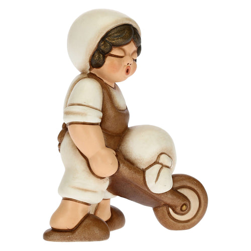 Mugnaio con carriola Presepe Classico bianco