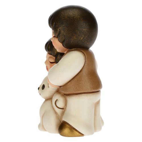 Bimbi con gatto Presepe Classico bianco