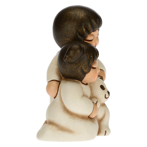 Bimbi con gatto Presepe Classico bianco