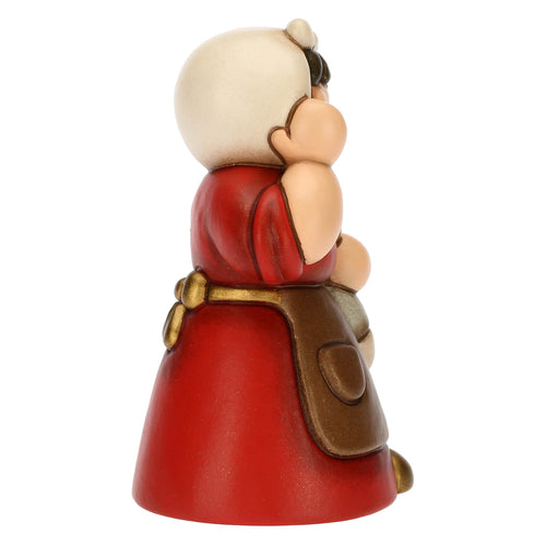 Donna con pesce in ceramica Presepe Classico rosso
