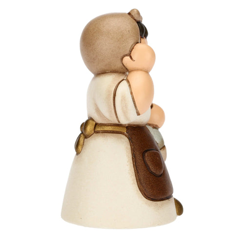 Donna con pesce in ceramica Presepe Classico bianco