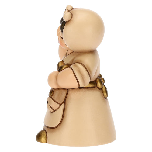 Donna con pesce in ceramica Presepe Classico champagne