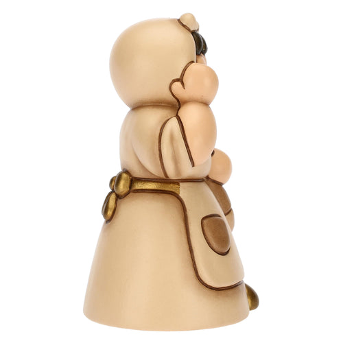 Donna con pesce in ceramica Presepe Classico champagne