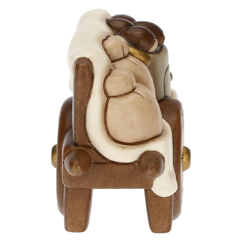 Carretto con castagne in ceramica Presepe Classico