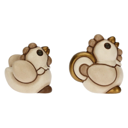 Set Gallo e Gallina in ceramica Presepe Classico
