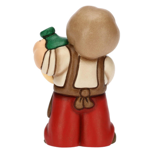Oste con damigiana in ceramica Presepe Classico rosso