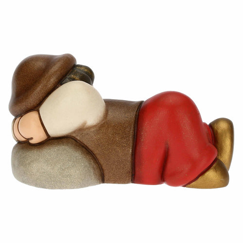 Pastore dormiente in ceramica Presepe Classico rosso