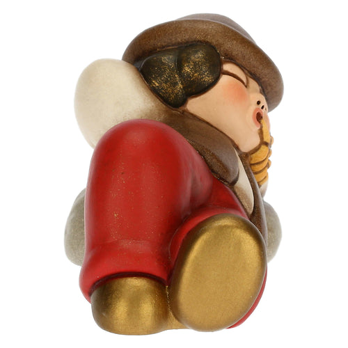 Pastore dormiente in ceramica Presepe Classico rosso