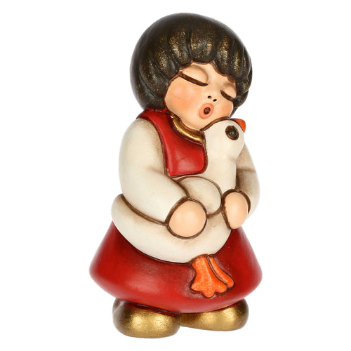 Bimba con oca in ceramica Presepe Classico