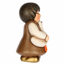 Bimba con oca in ceramica Presepe Classico