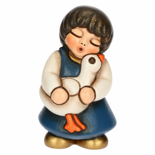 Bimba con oca in ceramica Presepe Classico