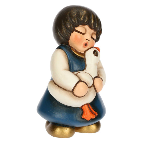 Bimba con oca in ceramica Presepe Classico
