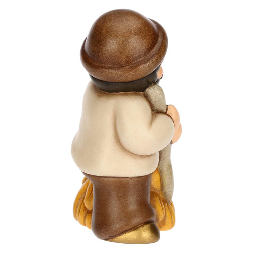 Uomo con forcone e fieno in ceramica Presepe Classico